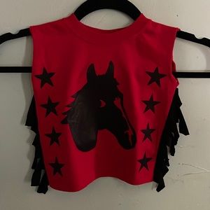 Hand dyed horse tank with fringe 🐴